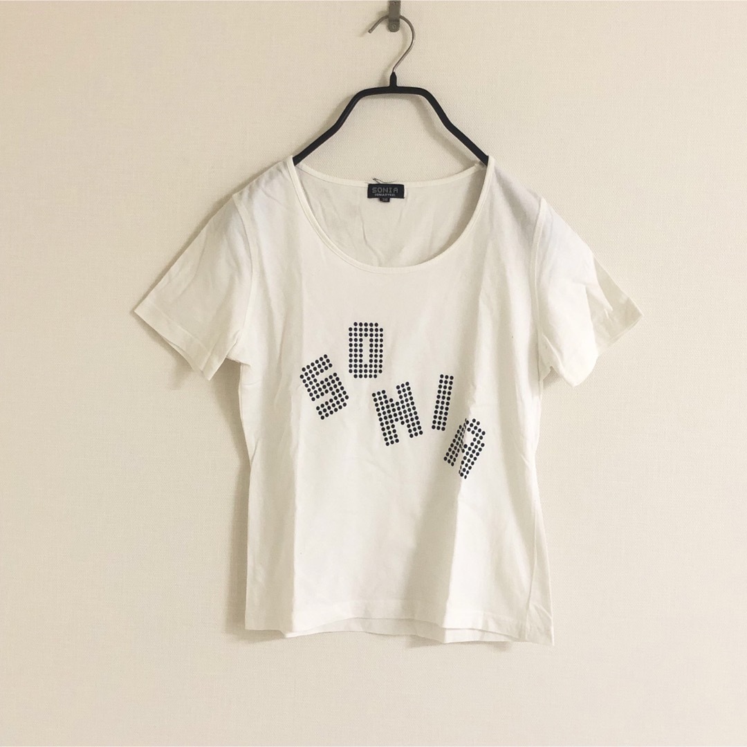 SONIA RYKIEL ロゴ Tシャツ ソニアリキエル 半袖 ホワイト 38 | フリマアプリ ラクマ