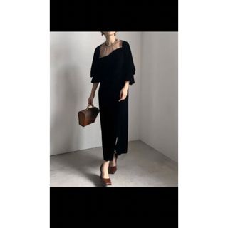 アメリヴィンテージ(Ameri VINTAGE)のAmeri 2WAY CURVE VELOURS DRESS  (ロングドレス)