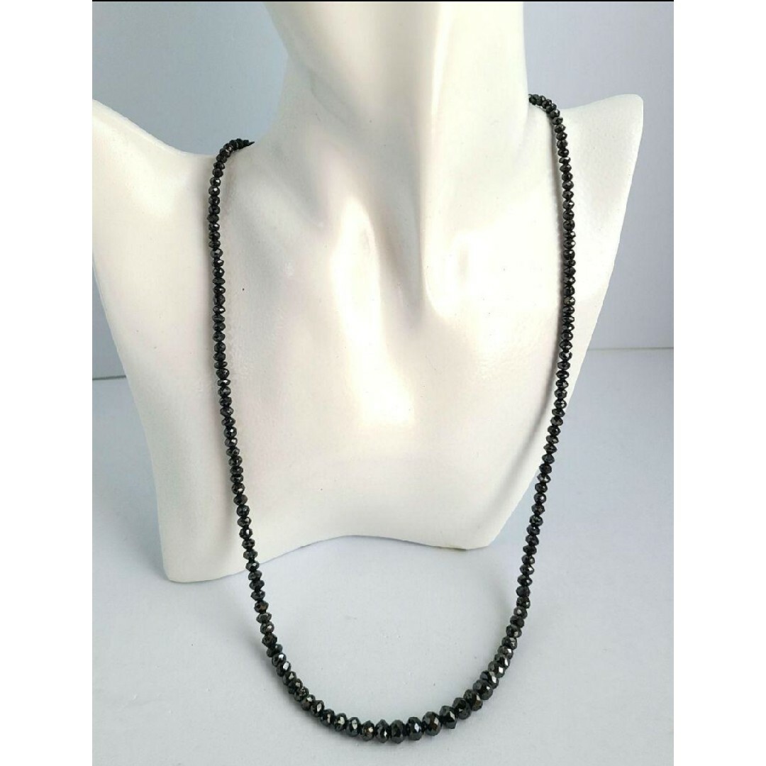 SV 綺麗 新品 天然ブラックダイヤモンド ネックレス