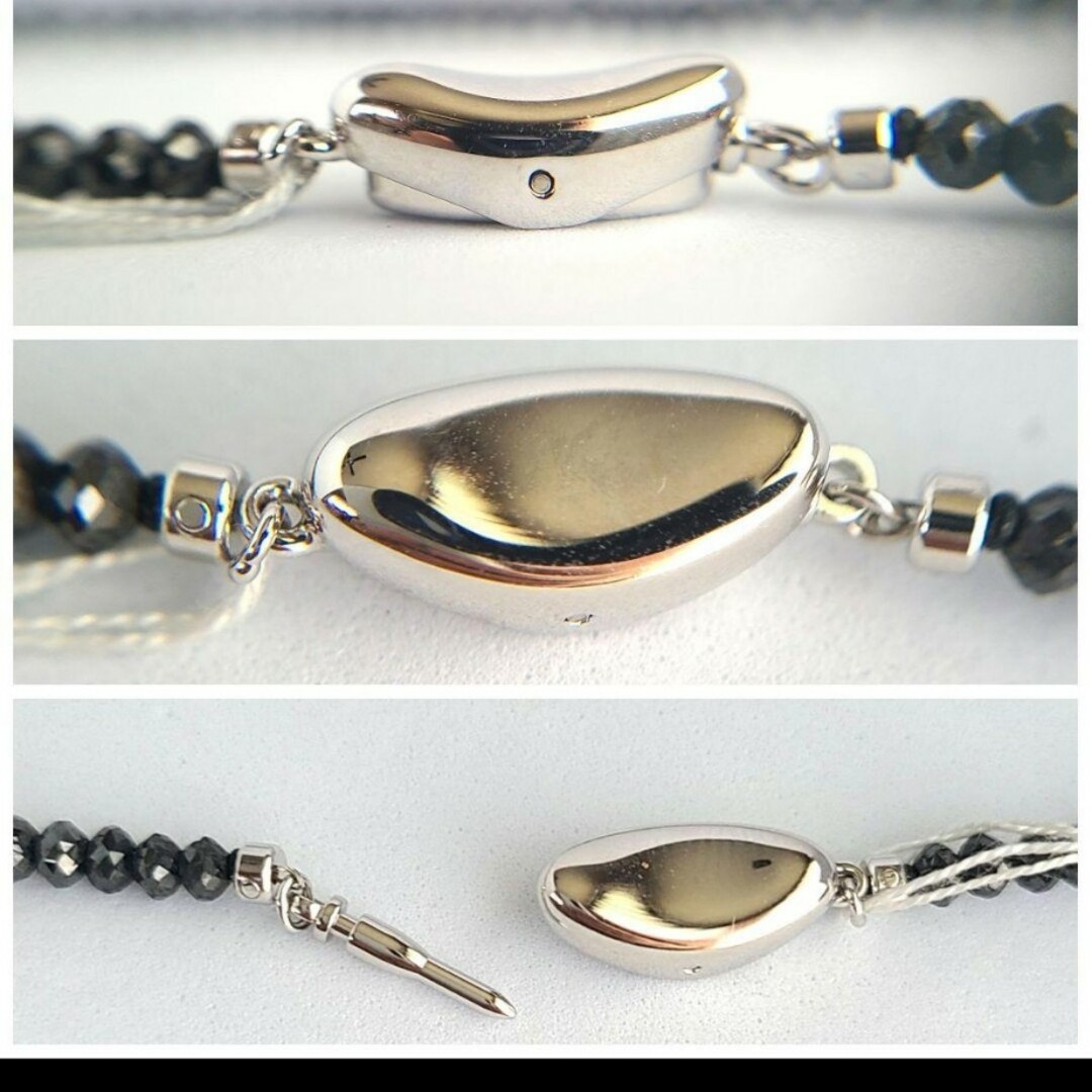 SV 綺麗 新品 天然ブラックダイヤモンド ネックレス