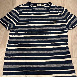 ラコステ(LACOSTE)のラコステ　ブルーボーダーTシャツ　サイズ4(Tシャツ/カットソー(半袖/袖なし))