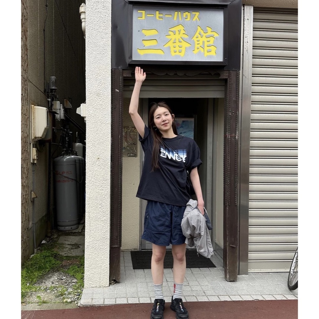 スタイリスト私物 ENNOY 在原みゆき エンノイ　ロゴtシャツ　navy  L