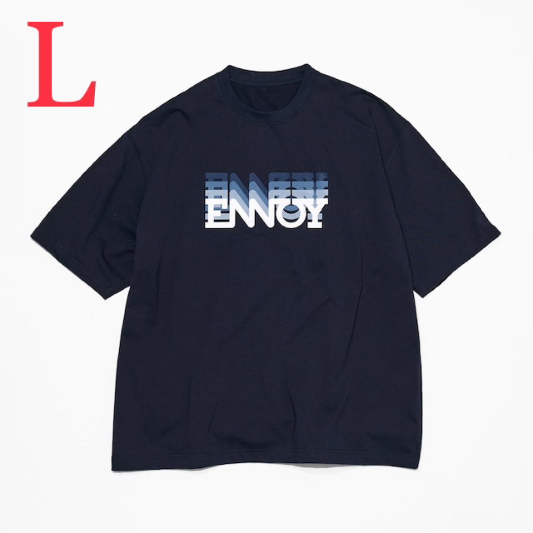 1LDK SELECT(ワンエルディーケーセレクト)の【ennoy】ELECTRIC LOGO GRADATION Tシャツ/ネイビー メンズのトップス(Tシャツ/カットソー(半袖/袖なし))の商品写真