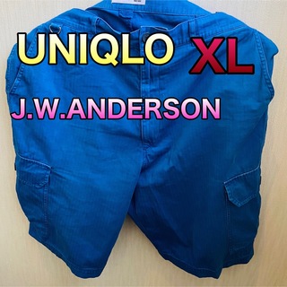 ユニクロ(UNIQLO)のUNIQLO J.W.ANDERSON カーゴショーツ XLサイズ ブルー(ショートパンツ)