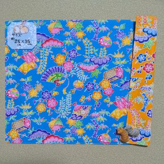 1141:沖縄紅型風柄♪リバーシブルランチョンマット♪ハンドメイド♪(キッチン小物)