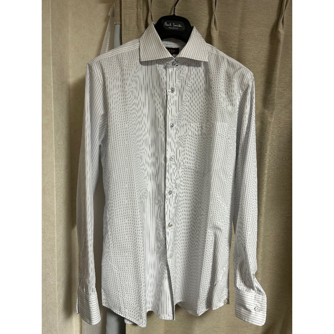 ふるさと納税 Paul 美品 Smith L ストライプシャツ 高級生地