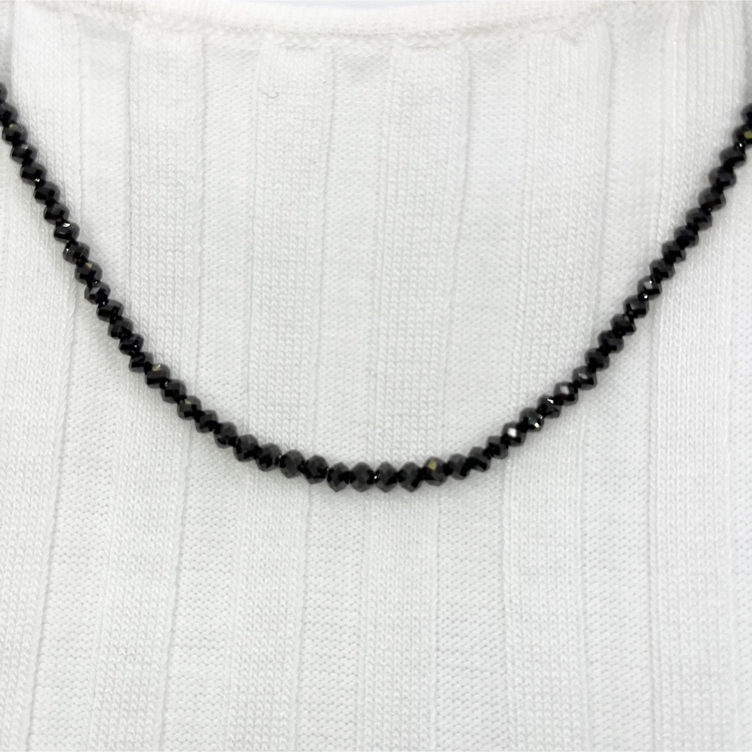 SILVER】天然ブラックダイヤ 45.25ct ネックレス 42cm-
