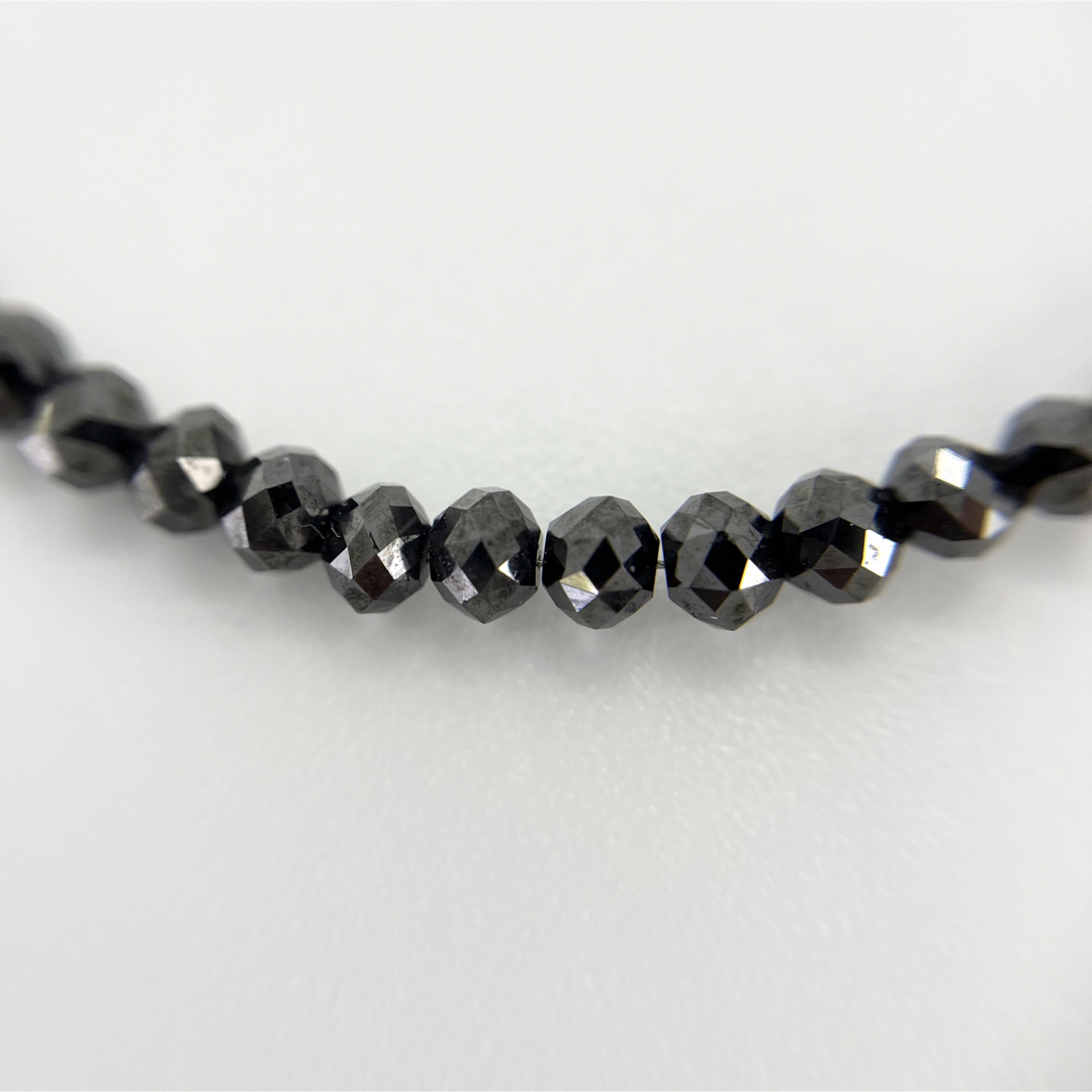 SILVER】天然ブラックダイヤ 45.25ct ネックレス 42cm-