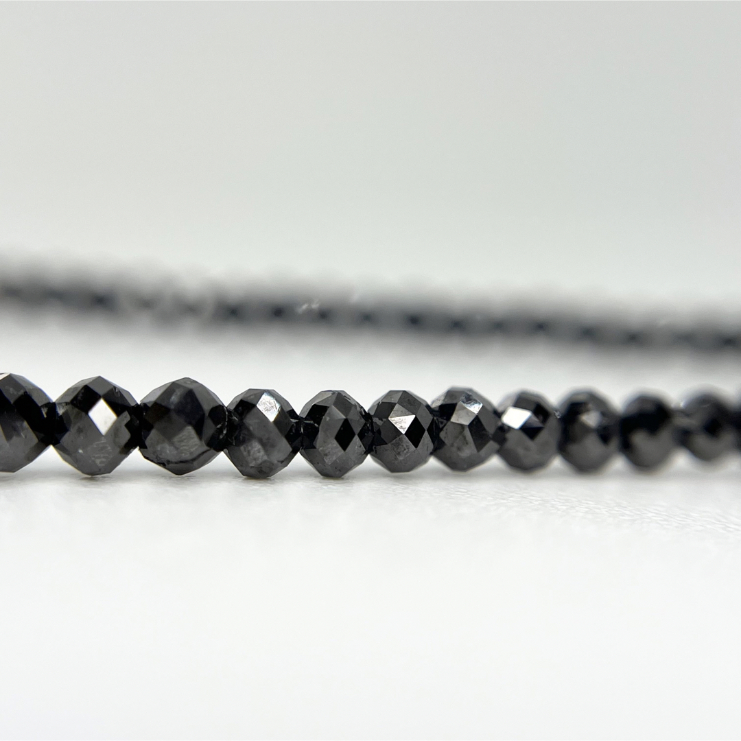 SILVER】天然ブラックダイヤ 45.25ct ネックレス 42cm-