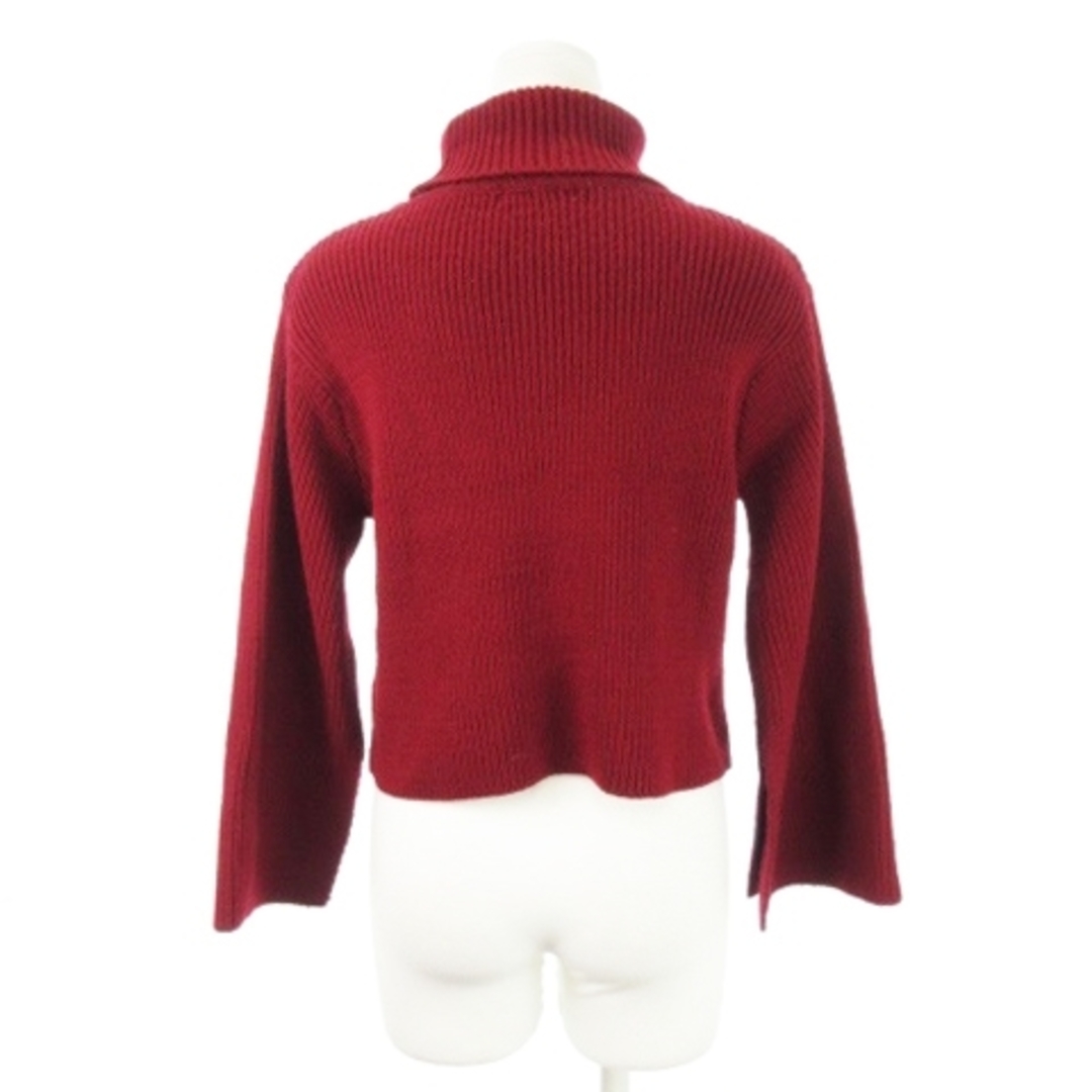 MURUA(ムルーア)のムルーア ニット セーター タートルネック 七分袖 袖スリット 厚手 F 赤 レディースのトップス(ニット/セーター)の商品写真