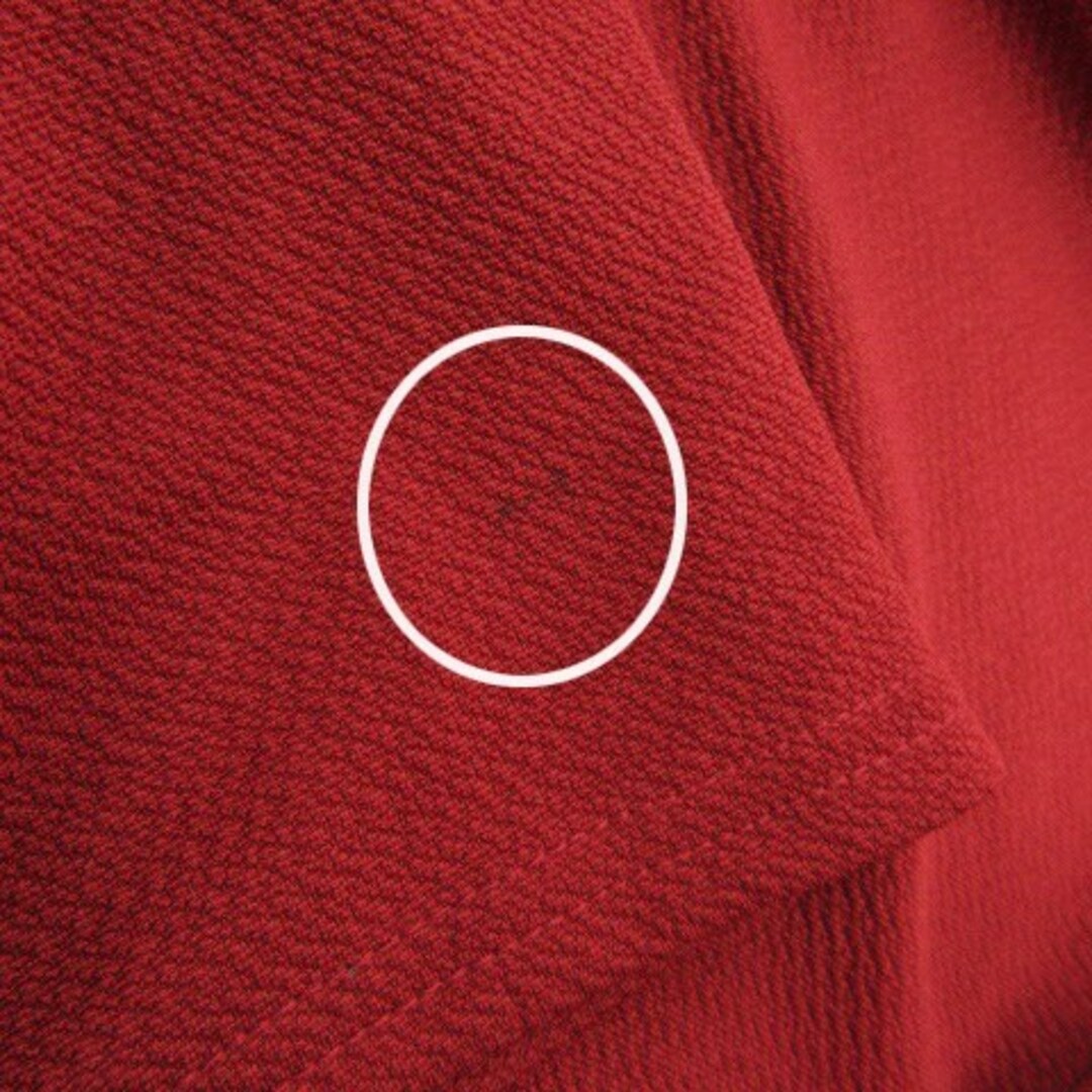 NICE CLAUP(ナイスクラップ)のナイスクラップ ブラウス ラウンドネック 長袖 ペプラム 袖コン 赤 ボルドー レディースのトップス(シャツ/ブラウス(長袖/七分))の商品写真