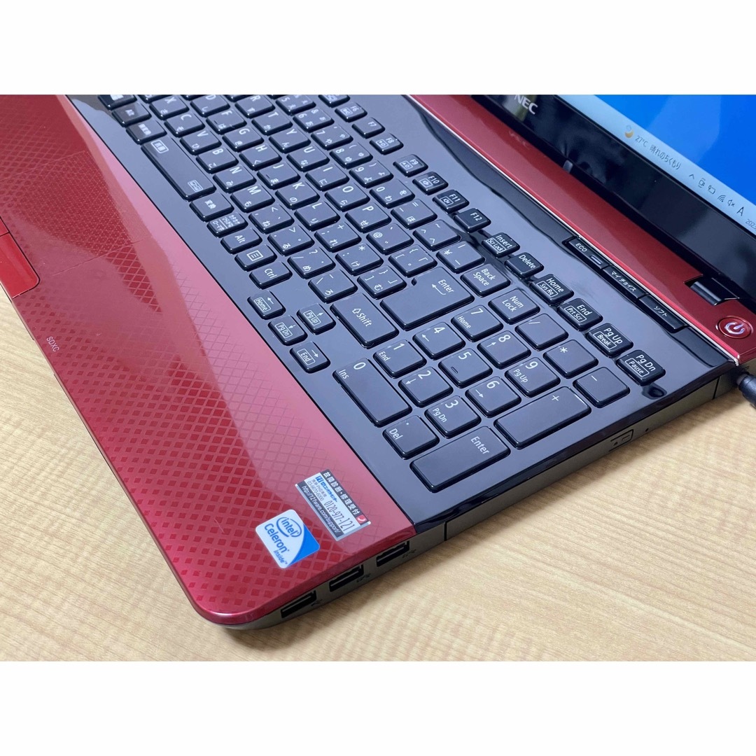 NEC(エヌイーシー)の【美品】NEC LaVie S LS150/LS1KSR クロスレッド スマホ/家電/カメラのPC/タブレット(ノートPC)の商品写真