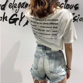 ジェイダ(GYDA)のGYDA  BACK RIPPED デニムショートパンツ(ショートパンツ)