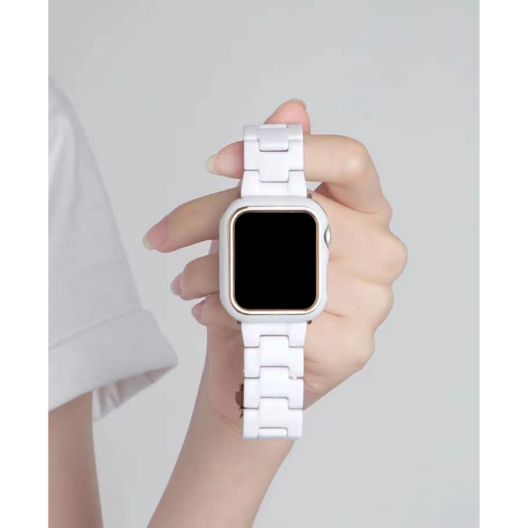 プラスチックバンド ホワイト Apple Watch用 42/44/45㎜