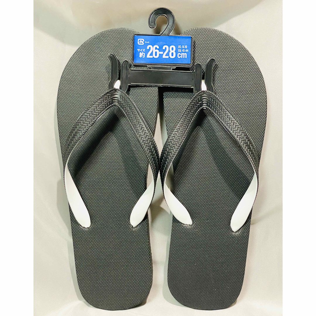 ビーチ サンダル/ビーサン【26〜28㎝/L】シンプル ブラック/ホワイト メンズの靴/シューズ(ビーチサンダル)の商品写真