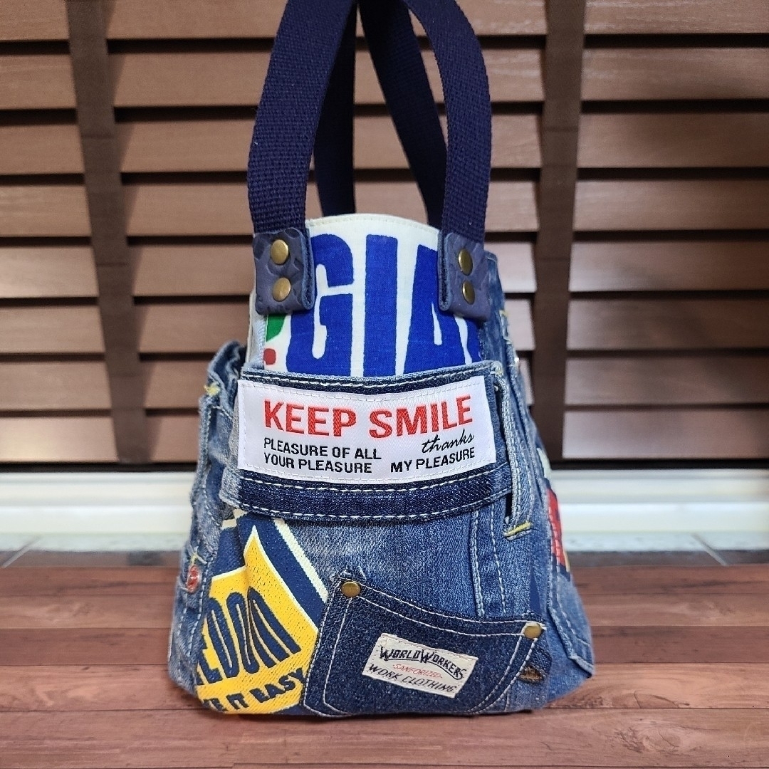 SOLD OUT】 デニムリメイクトートバッグ プリントDenimの通販 by 