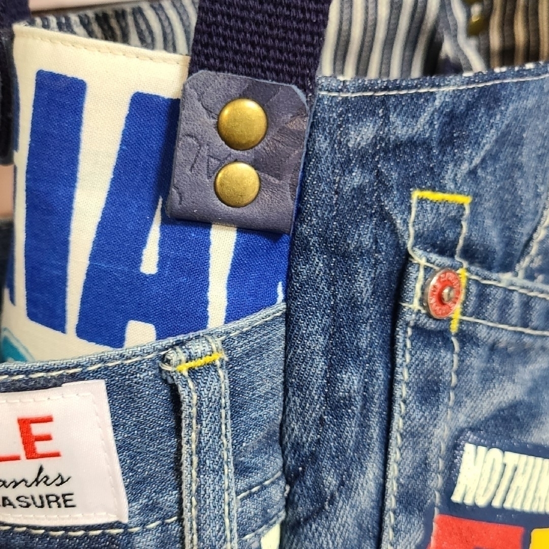 【SOLD OUT】      デニムリメイクトートバッグ　プリントDenim ハンドメイドのファッション小物(バッグ)の商品写真