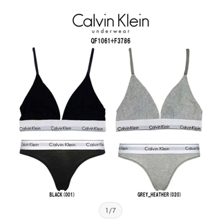 カルバンクライン(Calvin Klein)のカルバンクライン　グレー　下着　s ブラジャー　Tバック(ブラ&ショーツセット)