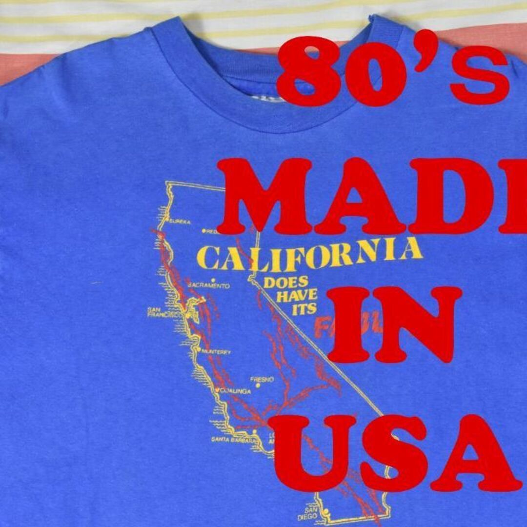 Hanes(ヘインズ)のカリフォルニア 80’ｓ Tシャツ 12850c USA製 綿100％ビンテージ メンズのトップス(Tシャツ/カットソー(半袖/袖なし))の商品写真