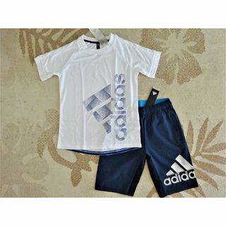 アディダス(adidas)の新品★アディダス★130★快適な着心地!!半袖Ｔシャツ(白)・パンツ(紺)★上下(その他)