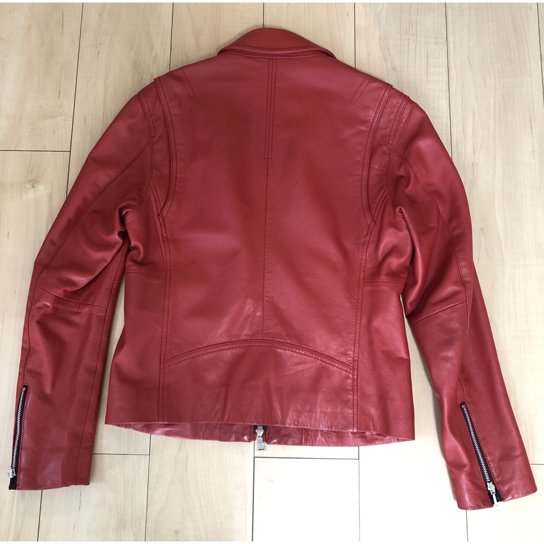 ラブレス Sサイズ 本革 レザージャケット レッド 美品 定価10万程度-