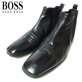 美品 HUGO BOSS ヒューゴボス レザー サイドゴアブーツ 約25.5㎝