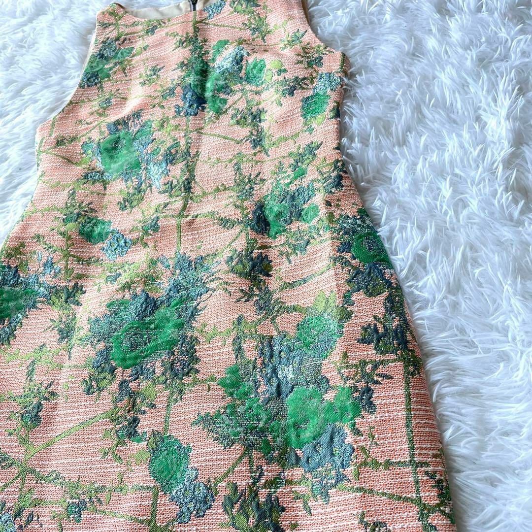 Alice+Olivia(アリスアンドオリビア)のalice+olive 総柄ノースリーブワンピース　トロピカル　ジャガード　花柄 レディースのスカート(ロングスカート)の商品写真