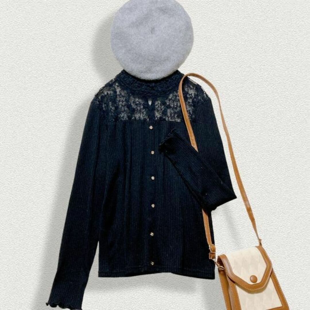 INGNI 【洗える♡】 イング INGNI レースハイネックプルオーバー ニット 黒 Mの通販 by candy shop|イングならラクマ イング INGNI レースハイネックプルオーバー ニット 黒 M