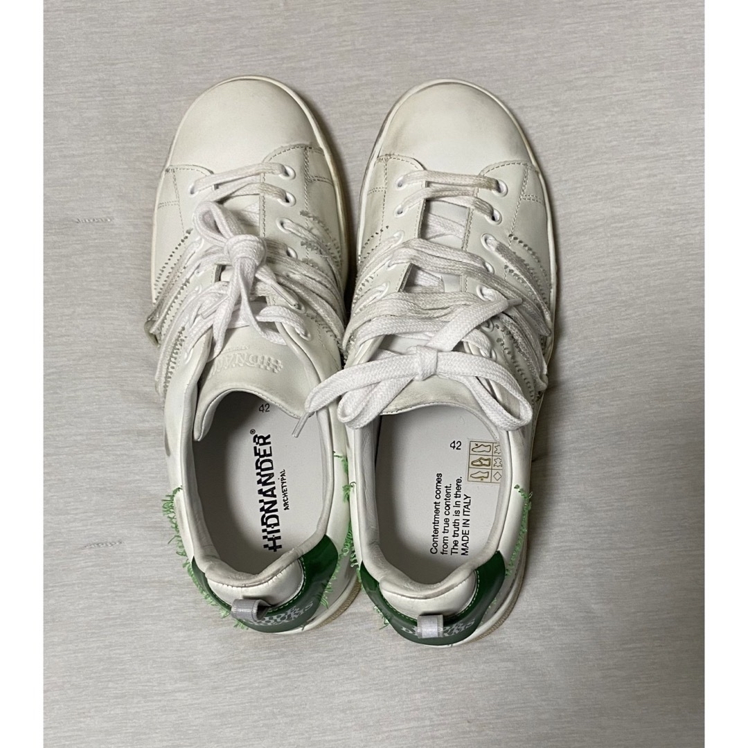 スニーカーHIDNANDER (ヒドゥナンダー)  WHITE／GRN   メンズ　42