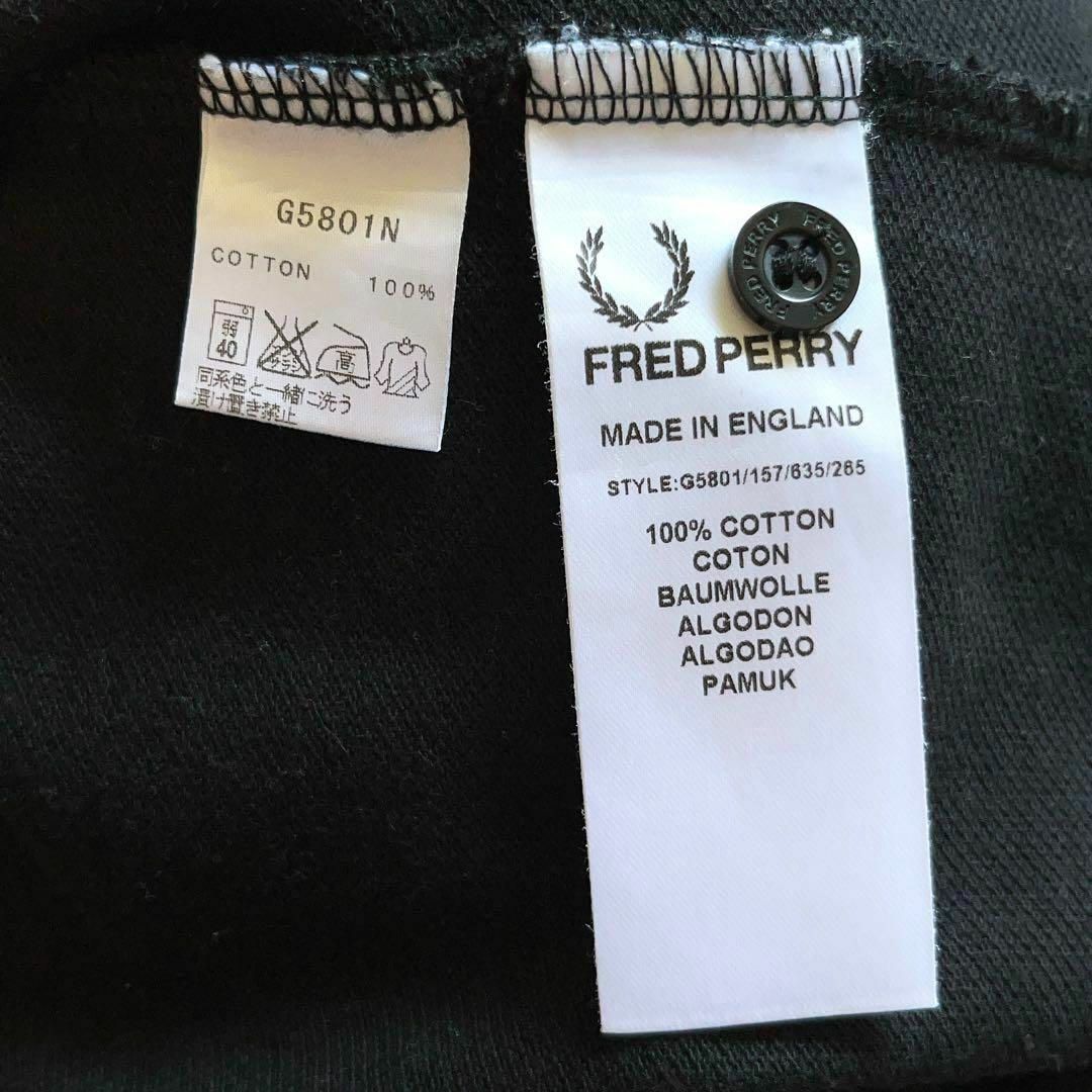 美品✨FRED PERRY　ダブルラインポロシャツ　黒×金　イングランド製　38