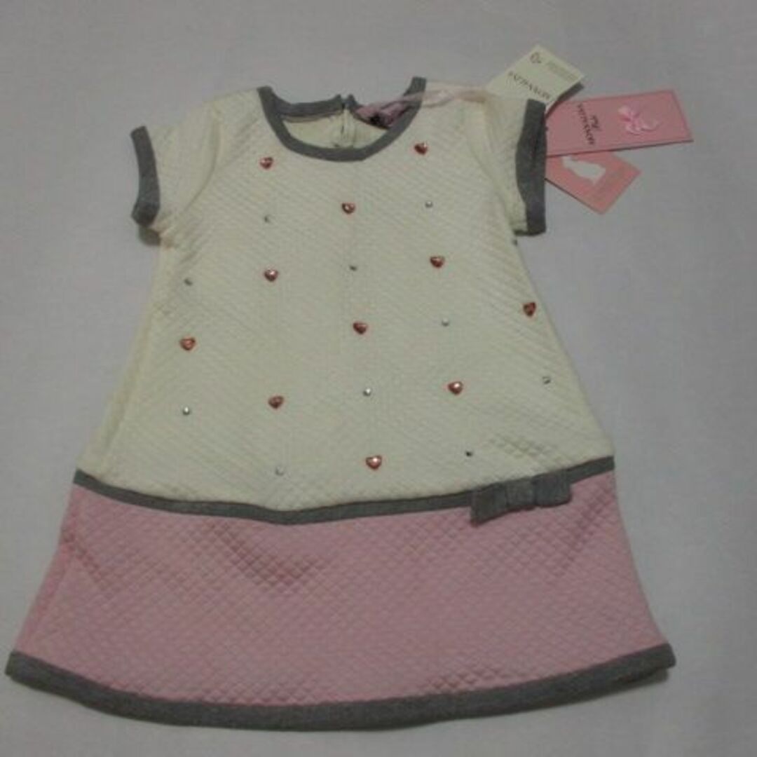 MONNALISA(モナリザ)のモナリザ　ベビー　12M　86cm　ワンピース　新品 キッズ/ベビー/マタニティのキッズ服女の子用(90cm~)(ワンピース)の商品写真