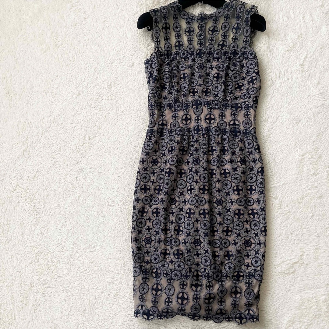 極美品　タダシショージ　刺繍ワンピース　レース　花柄　鳥