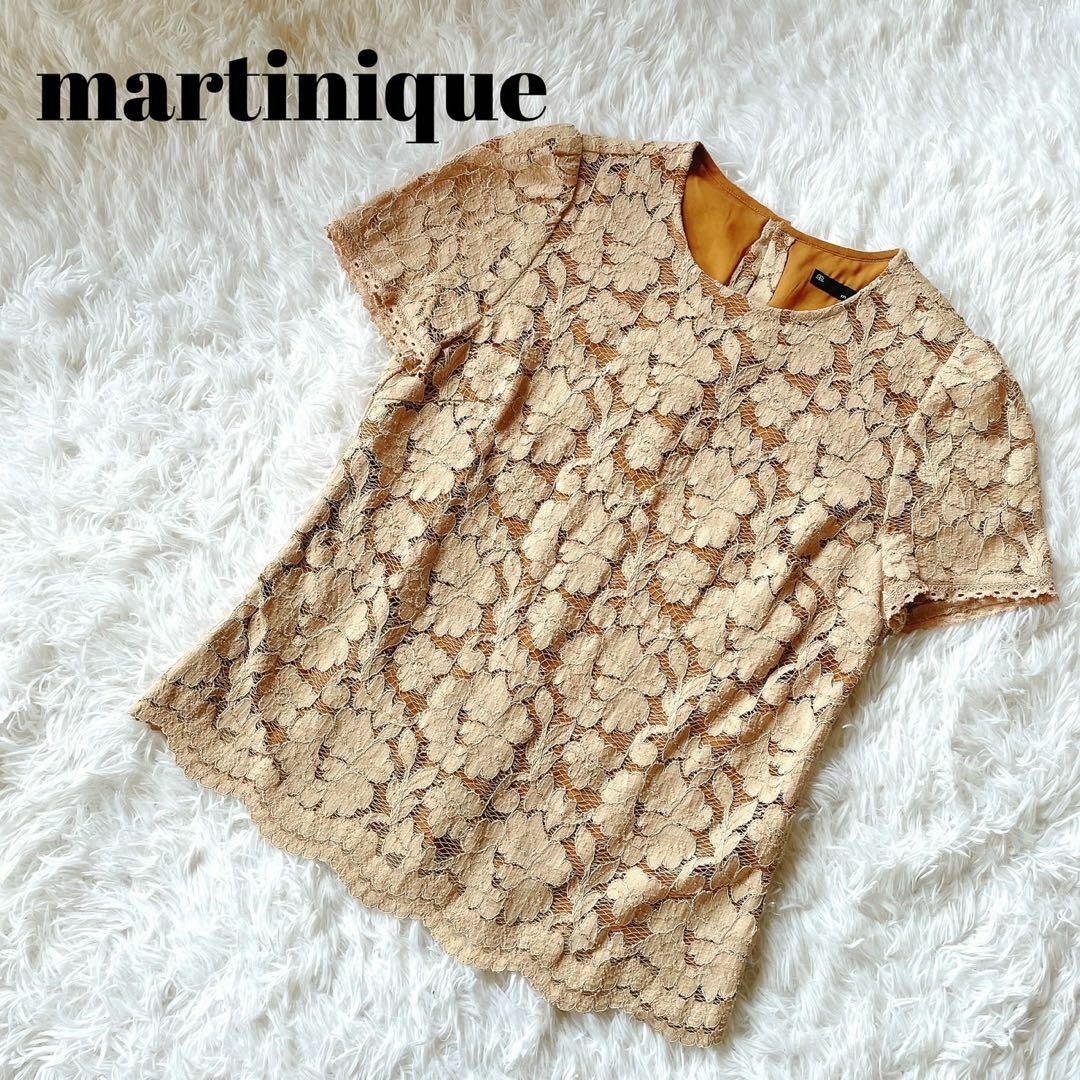 martinique(マルティニーク)の上品✨　martinique マルティニーク フラワーレースブラウス　花柄　半袖 レディースのトップス(Tシャツ(半袖/袖なし))の商品写真