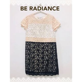 ビーラディエンス(BE RADIANCE)のセール　レディース　ワンピース　レース 半袖　フラワー 春　夏　ビーラディエンス(ひざ丈ワンピース)