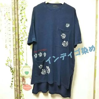 ドラッグストアーズ(drug store's)のdrug store's  五分袖Tシャツチュニックワンピース インディゴ染め(ひざ丈ワンピース)