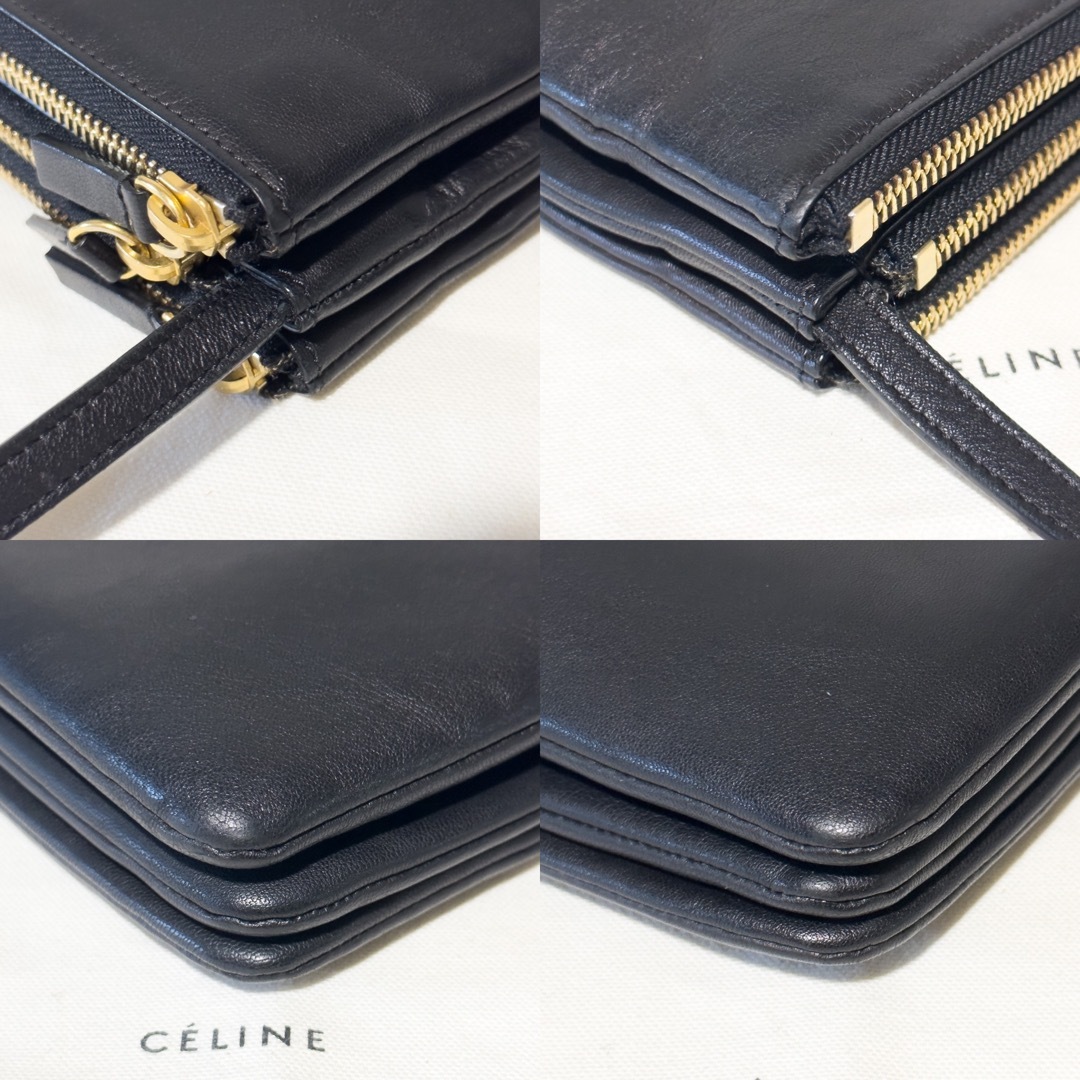 celine(セリーヌ)のセリーヌ トリオ ショルダーバッグ スモール 旧ロゴ ブラック ポーチ  レディースのバッグ(ショルダーバッグ)の商品写真