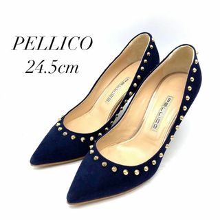 ペリーコ(PELLICO)の✨️美品✨️ ペリーコ 24.5cm スエード ブルー ハイヒール(ハイヒール/パンプス)