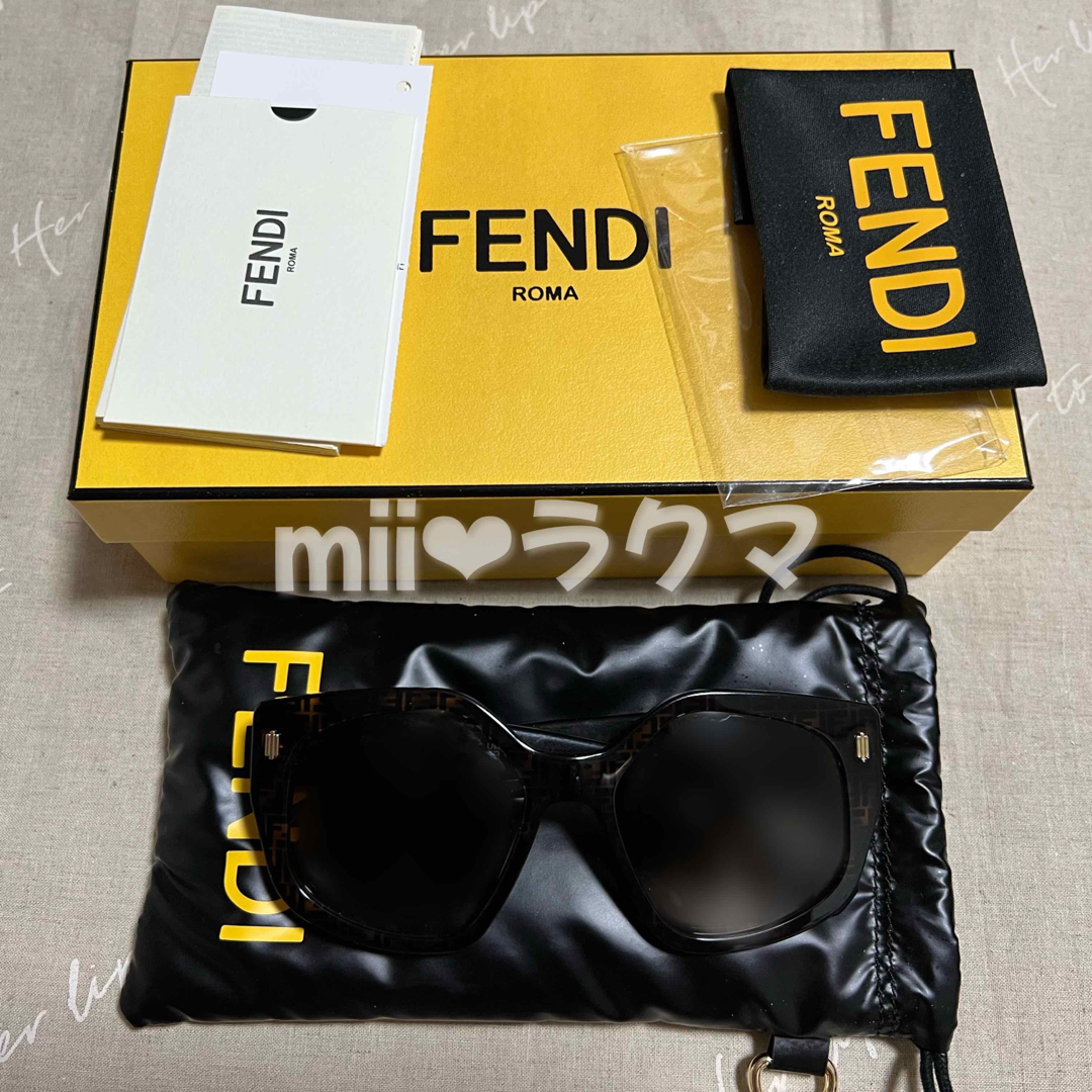 免税 FENDI フェンディ ボールド FFハバナ&ブラックアセテート