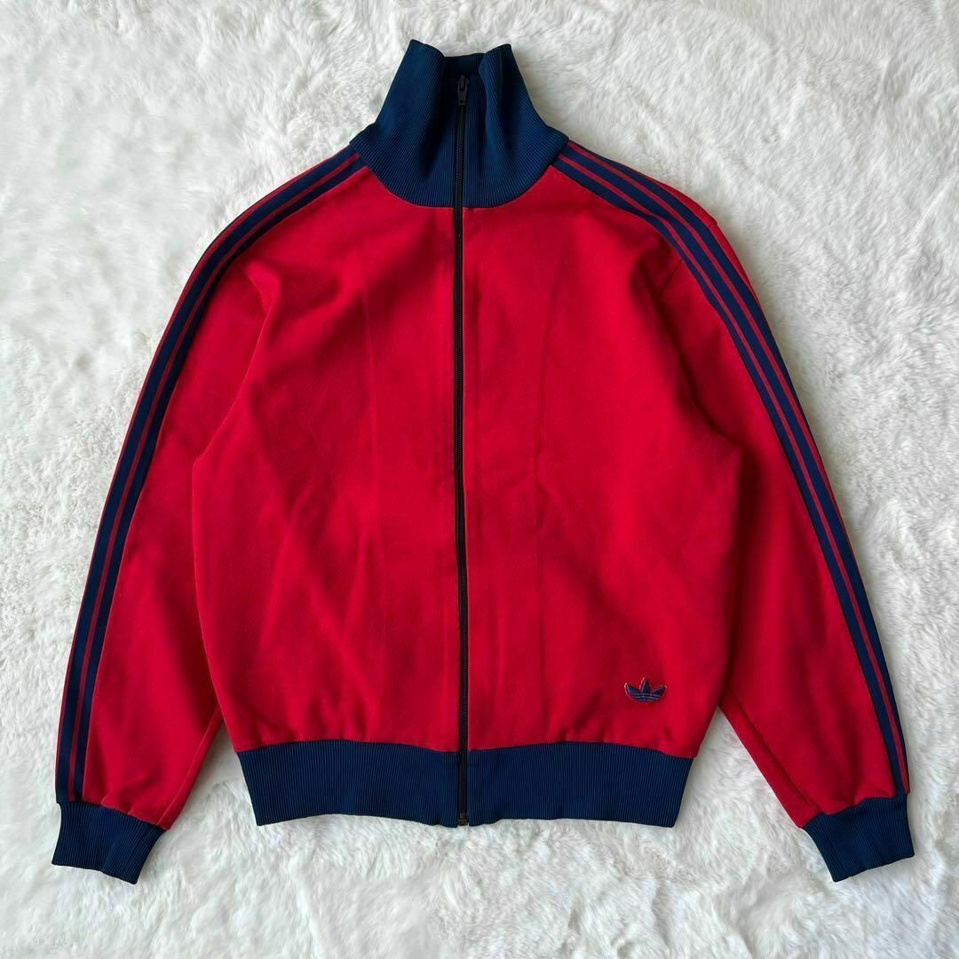 美品 70's adidas アディダス トラックジャケット 赤 レッド 小松