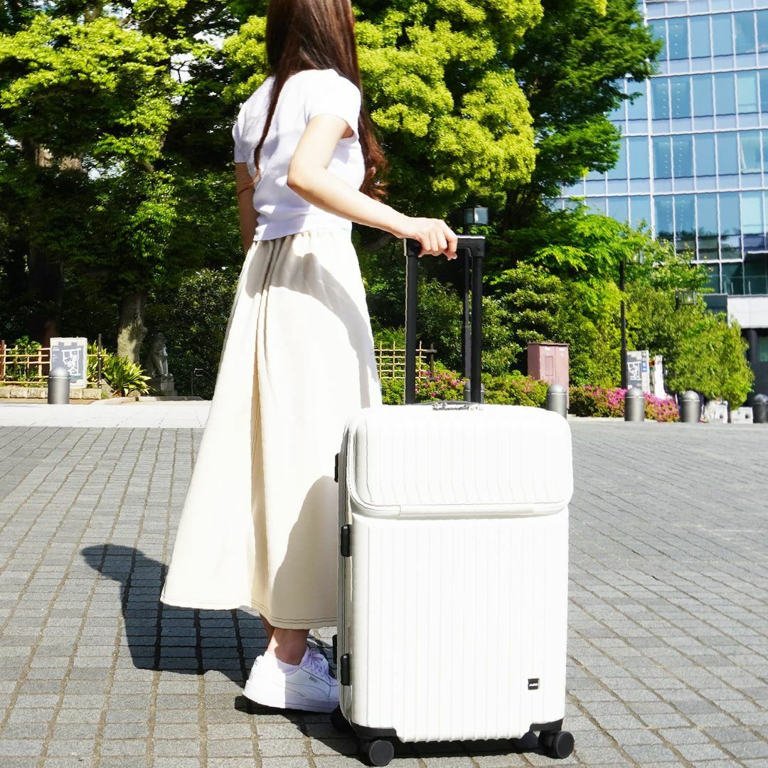 【色: ホワイト】[エース] スーツケース キャリーケース キャリーバッグ mサ