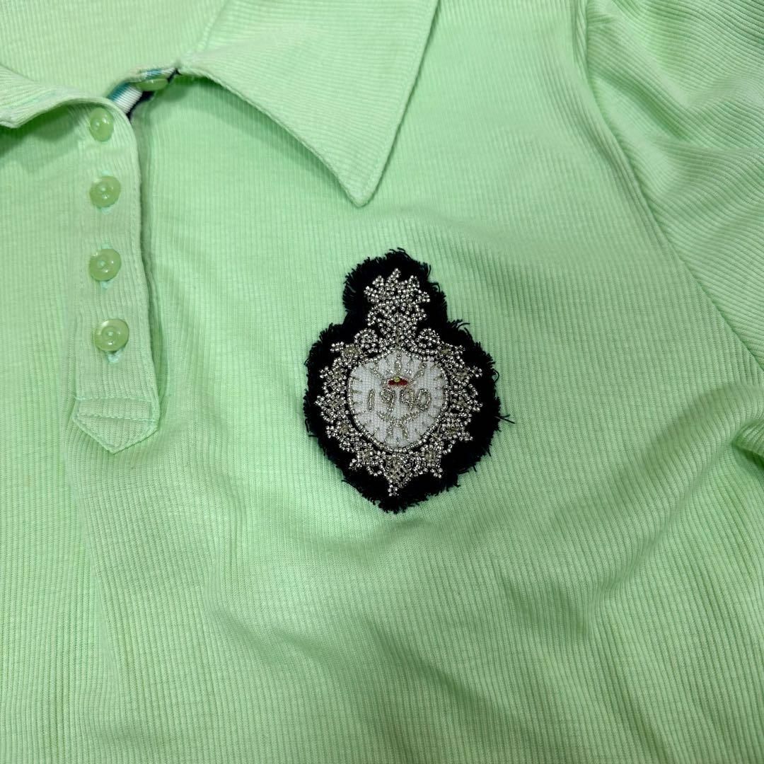 leilian(レリアン)のキャラオクルス レリアン エンブレム ポロシャツ ビーズ テニス ゴルフ 日本製 レディースのトップス(ポロシャツ)の商品写真