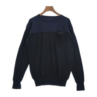 サカイ(sacai)のsacai サカイ ニット・セーター 1(S位) 黒x紺 【古着】【中古】(ニット/セーター)