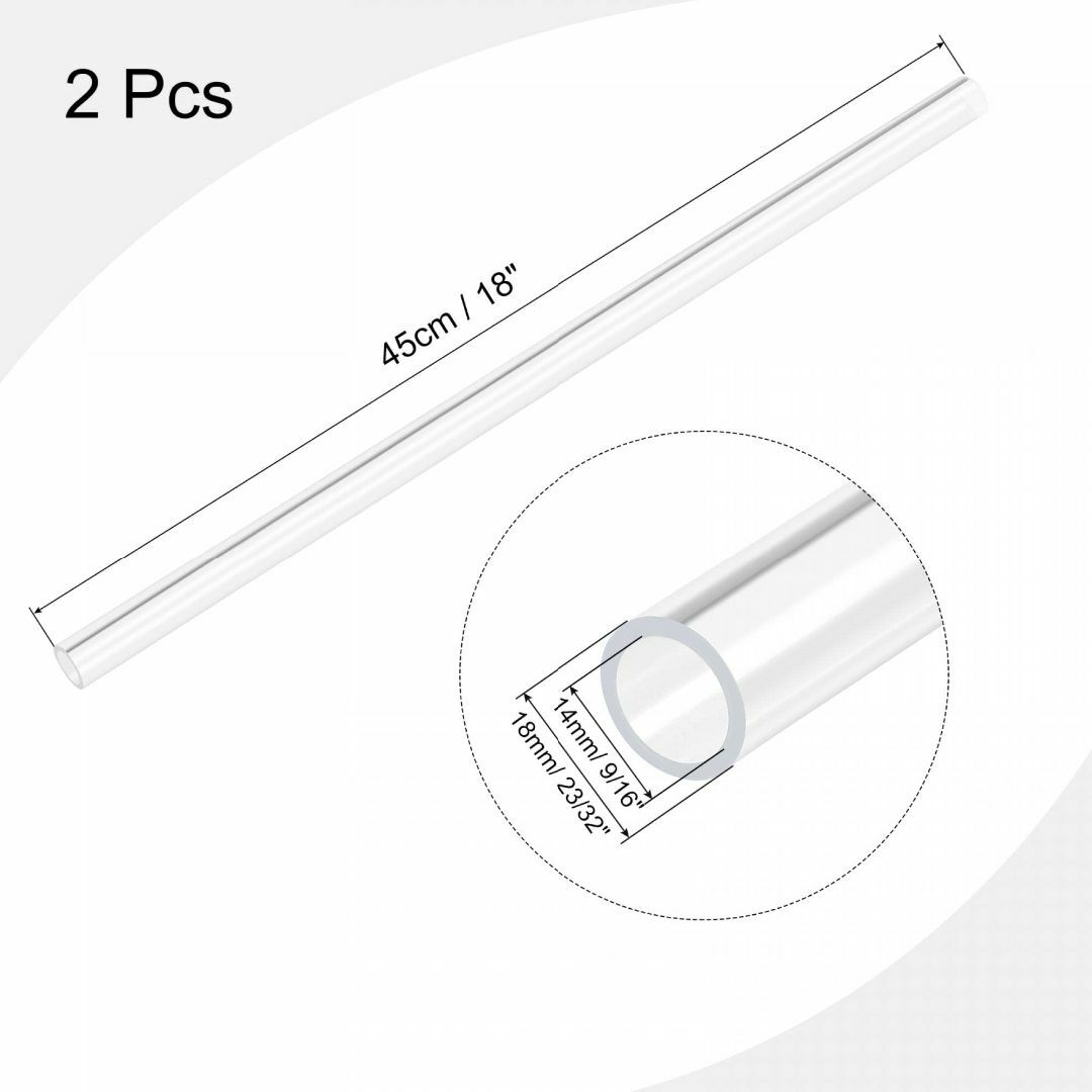 uxcell アクリルパイプ クリア リジッド 丸管 ランプやランタン 水冷シス