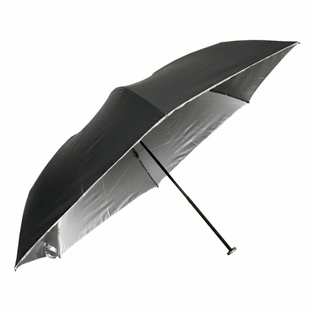 【色: 表黒/裏シルバー・ミニ】日光を遮断！ 軽量Mサイズ 晴雨兼用フリル付日傘