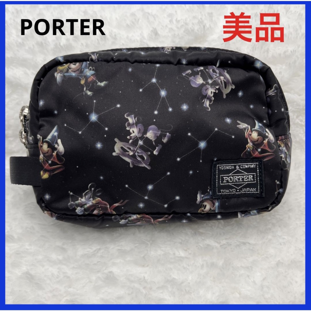 レア！【綺麗】PORTER ×ディズニー　コラボ ミッキー  ポーチ　黒