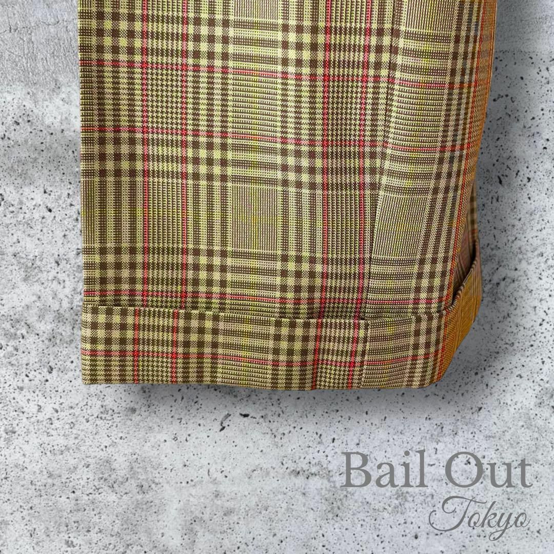 【Bail Out Club】スラックス パンツ XL グレンチェック ブラウン
