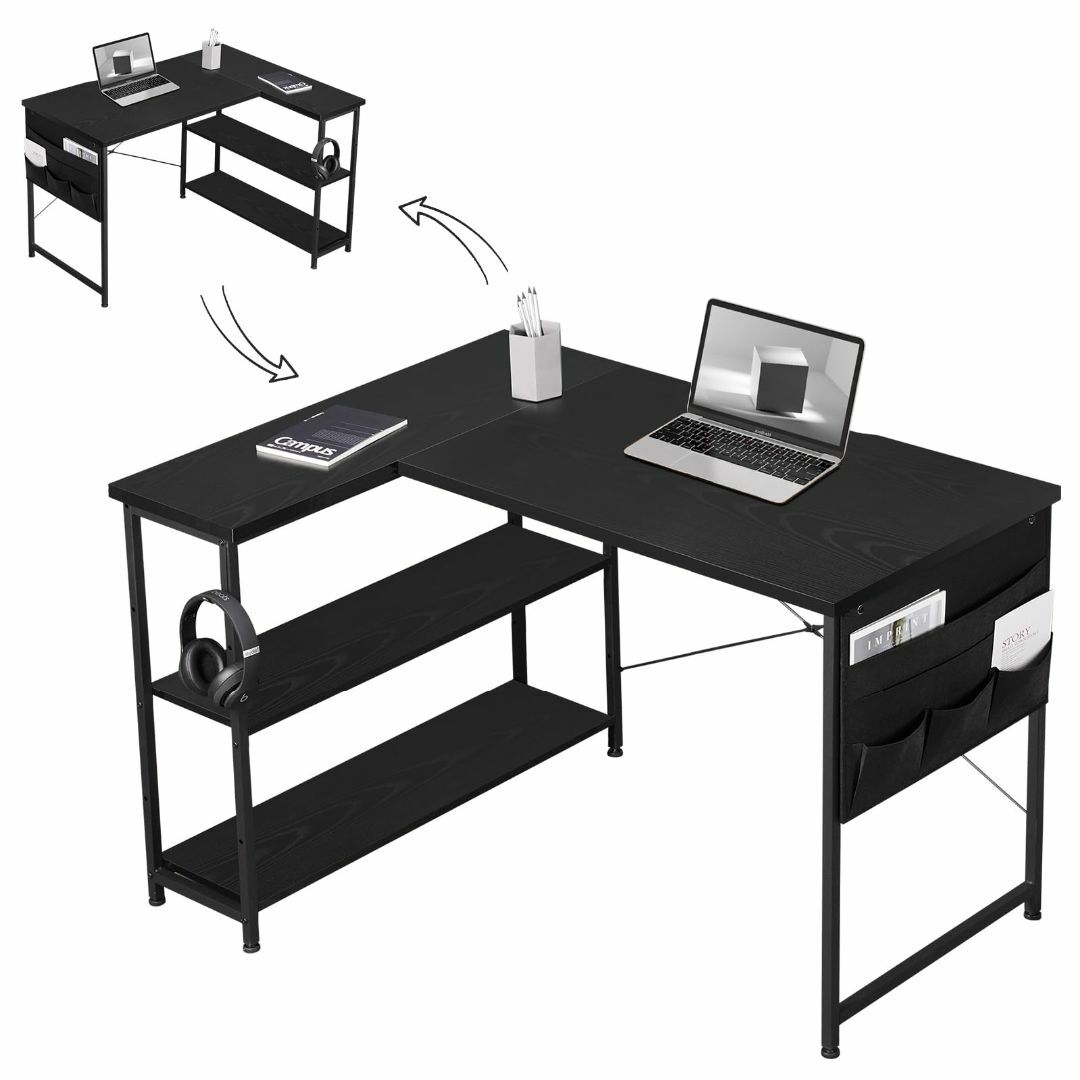 YeTom l字デスク 机 125cm x 125cm パソコンデスク つくえ ゲーミングデスク サ - 2