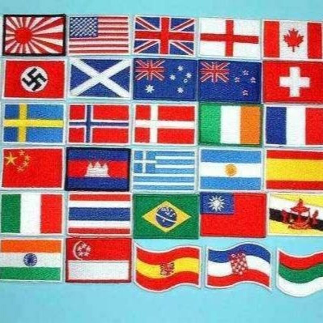 フランス、ドイツ、イギリス、オーストリア、アメリカ 国旗 ワッペン 小型 スポーツ/アウトドアのサッカー/フットサル(その他)の商品写真