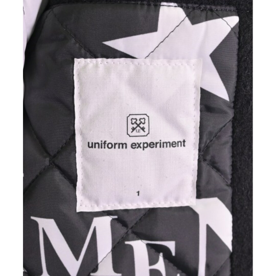 uniform experiment(ユニフォームエクスペリメント)のuniform experiment スタジャン 1(S位) 黒x白 【古着】【中古】 メンズのジャケット/アウター(スタジャン)の商品写真