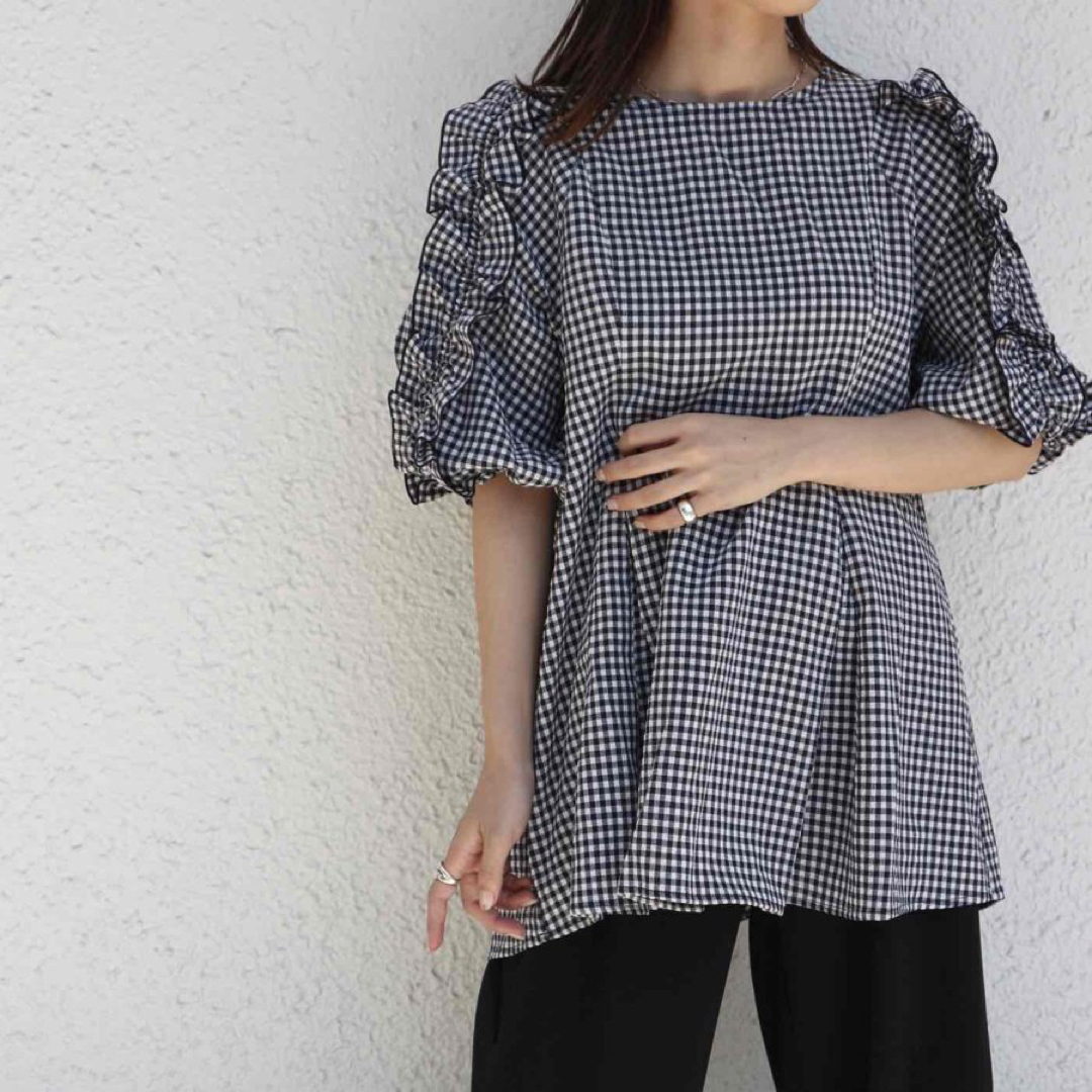 新作　aries mirage gingham peplum tops